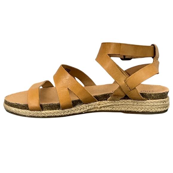 Lucky Brand Glaina Tan Leather Strappy Gladiator Sandal Women 8.5M / 39 - Picture 2 of 10